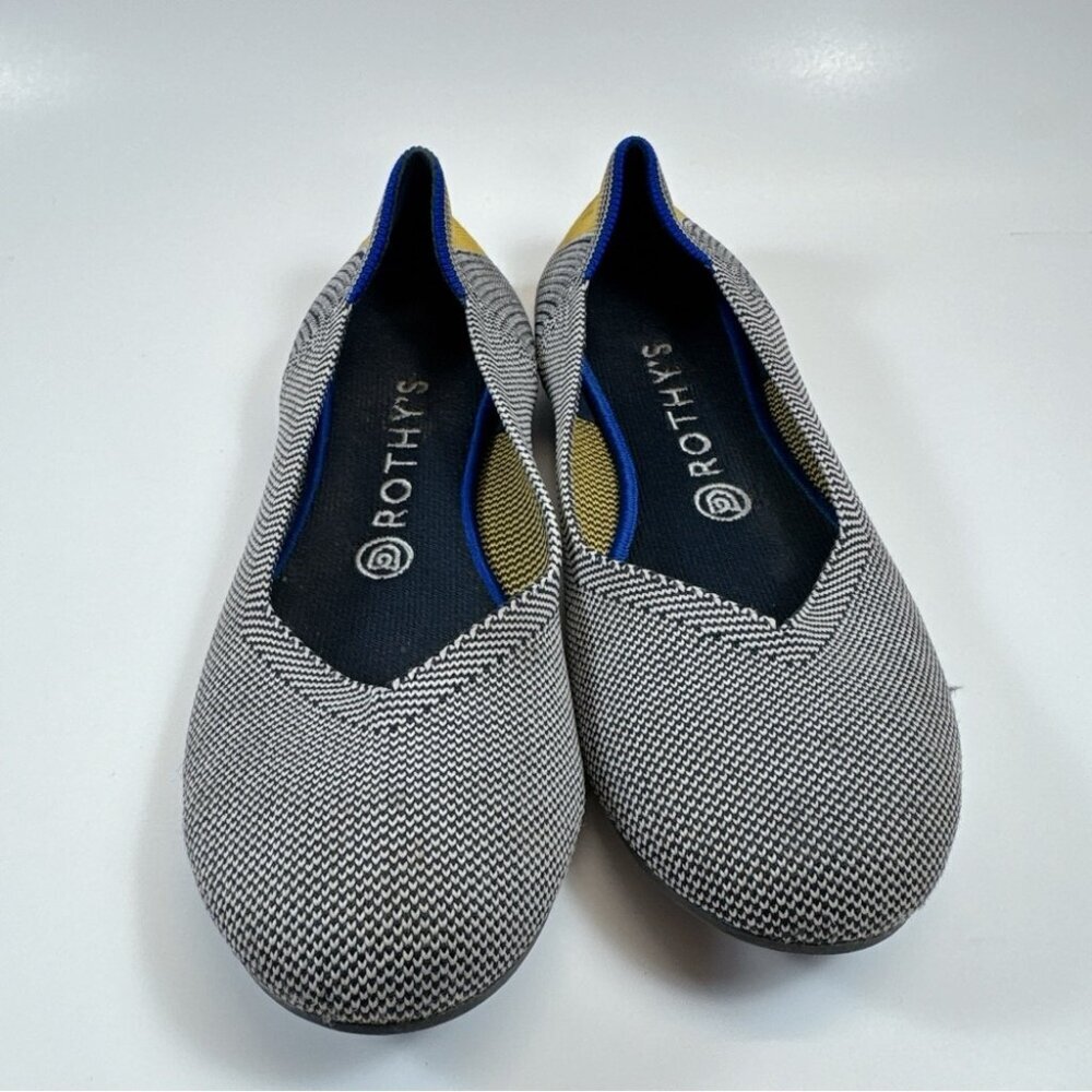 Rothy's Womens 9 Shale Ribbon Stripe Round Toe Flats - Picture 3 of 14